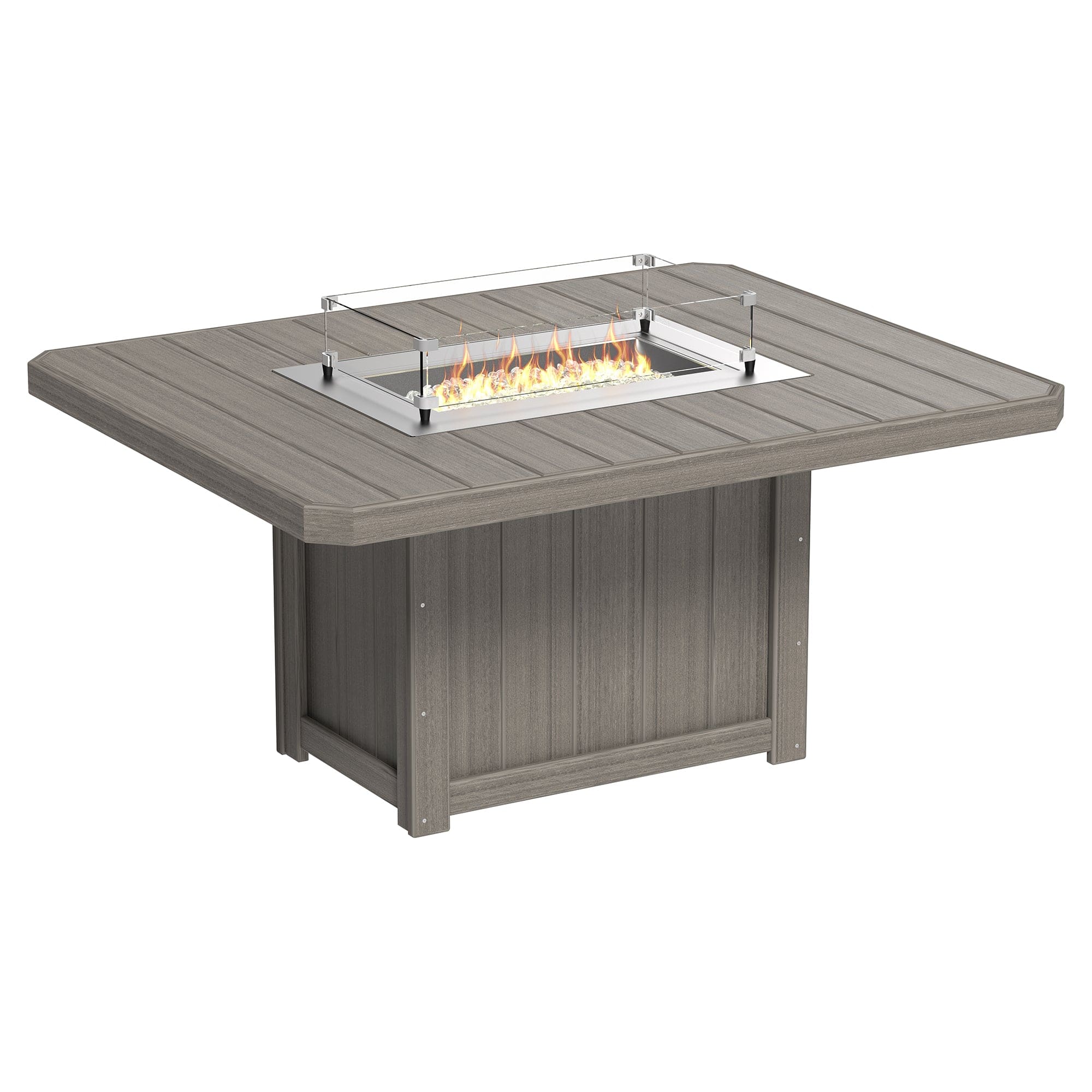 Luxcraft Lumin Poly Lumber 6-Person Dining Fire Table &amp; Chair Set