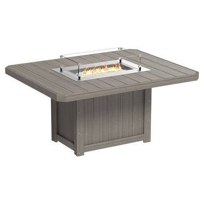 Luxcraft Lumin Poly Lumber 6-Person Dining Fire Table &amp; Chair Set