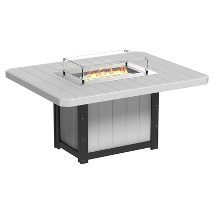Luxcraft Lumin Poly Lumber Rectangular Dining Height Fire Pit Table