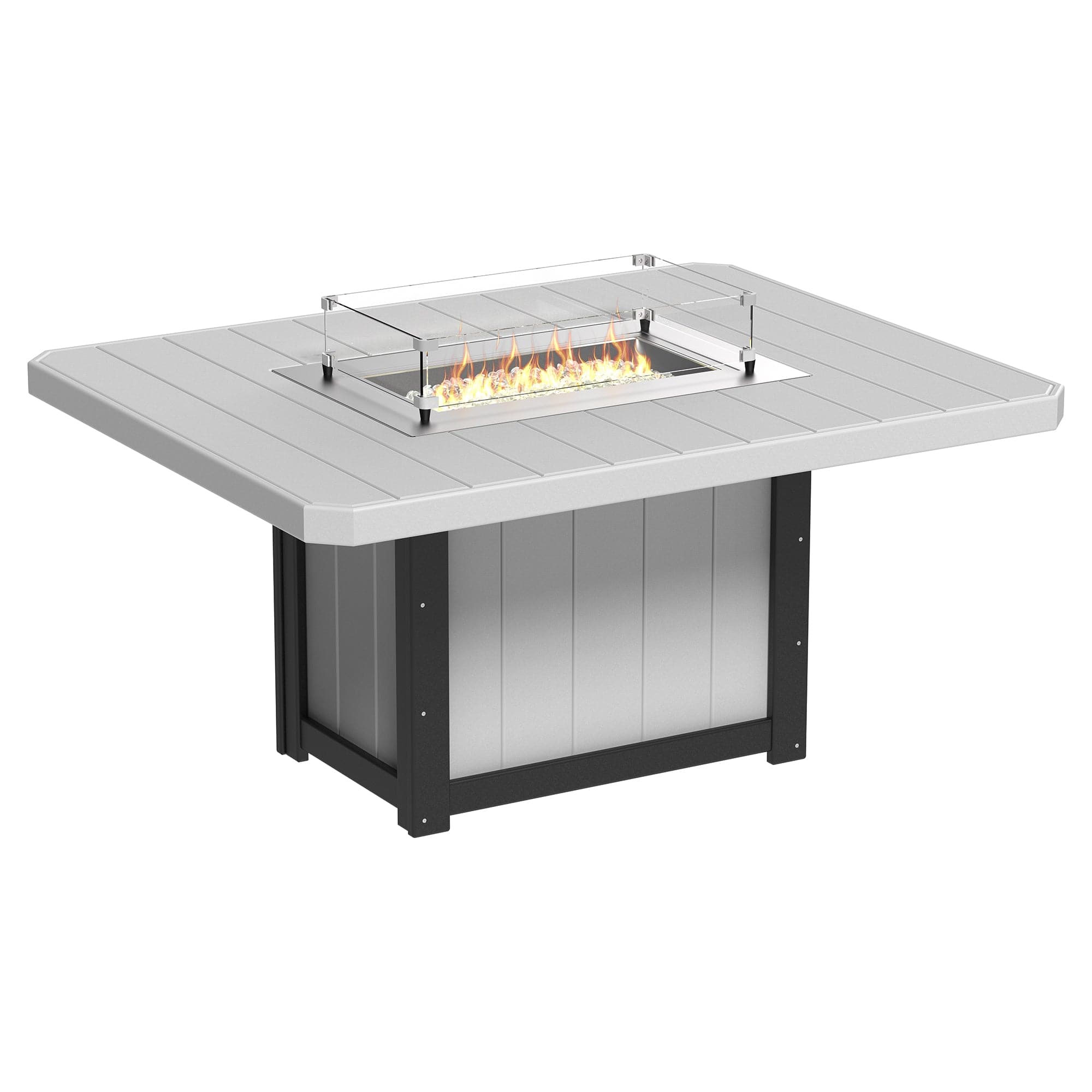 Luxcraft Lumin Poly Lumber 6-Person Dining Fire Table &amp; Chair Set