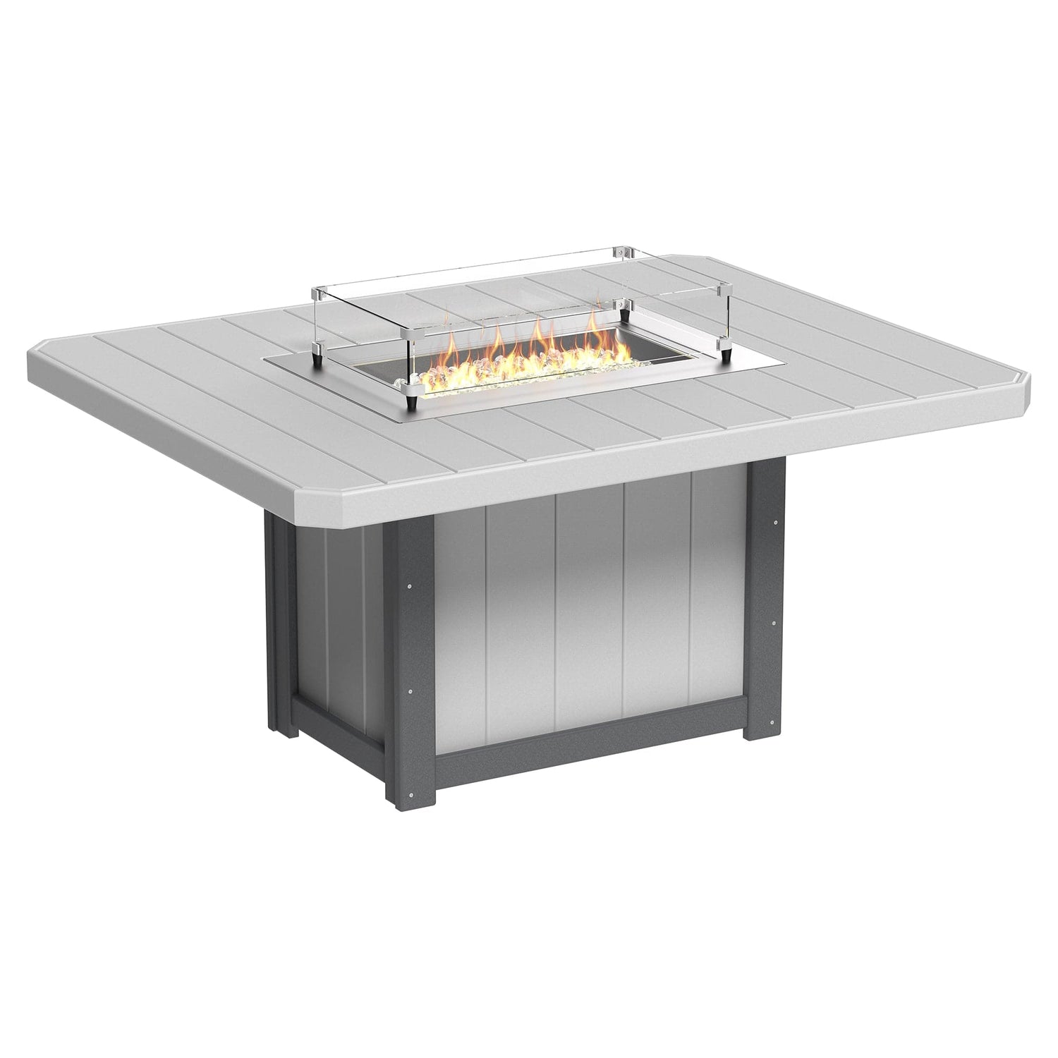 Luxcraft Lumin Poly Lumber 6-Person Dining Fire Table &amp; Chair Set