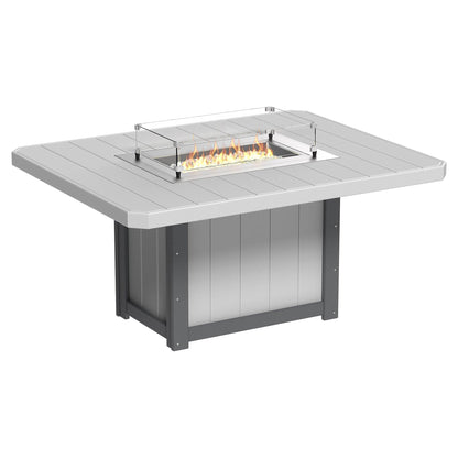 Luxcraft Lumin Poly Lumber 6-Person Dining Fire Table &amp; Chair Set