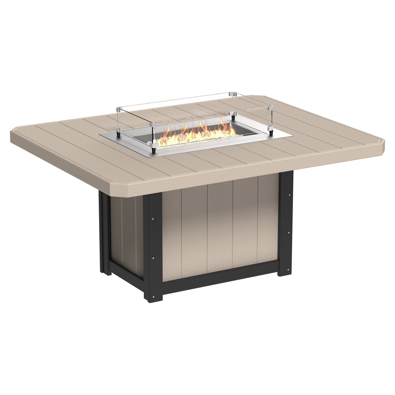 Luxcraft Lumin Poly Lumber 6-Person Dining Fire Table &amp; Chair Set