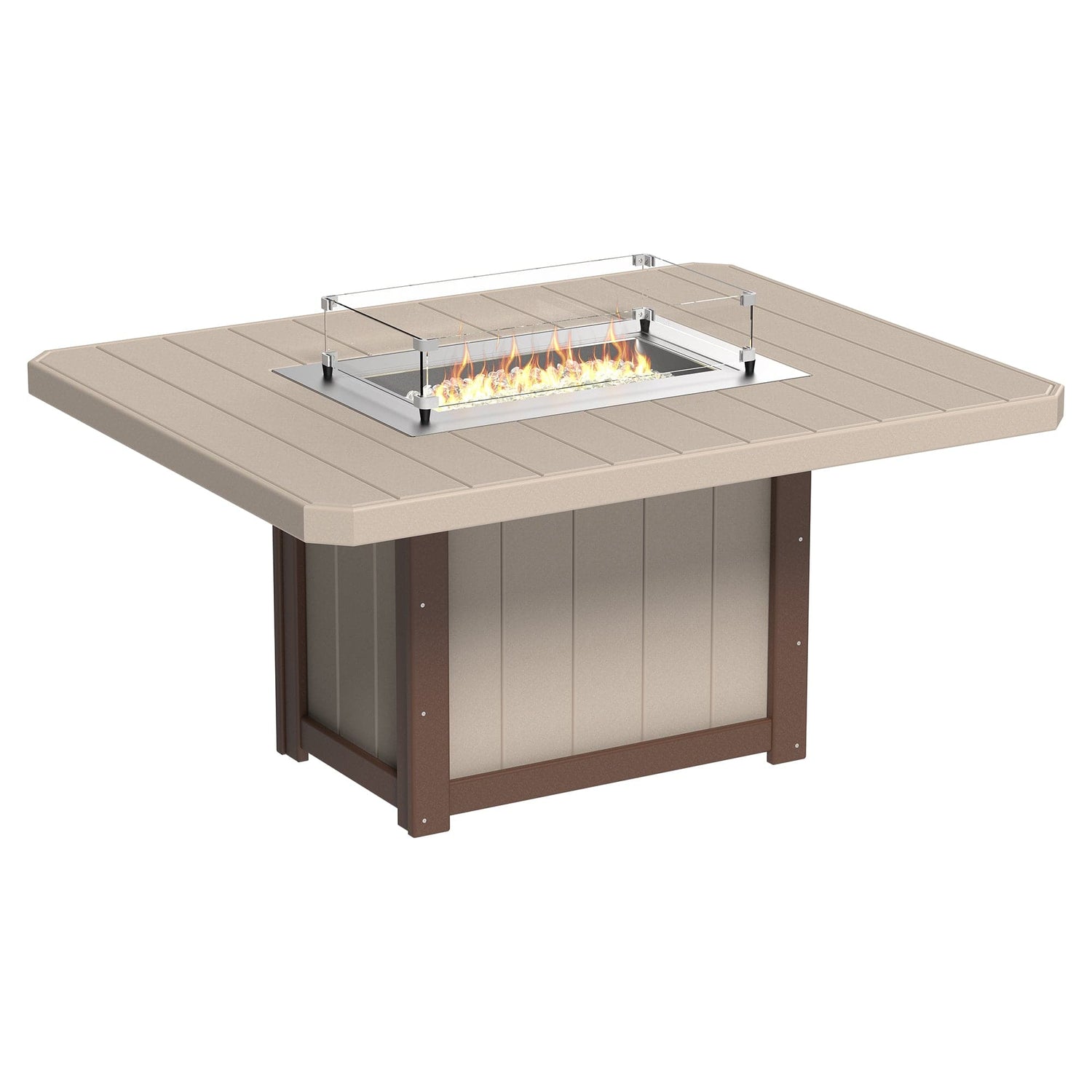 Luxcraft Lumin Poly Lumber 6-Person Dining Fire Table &amp; Chair Set