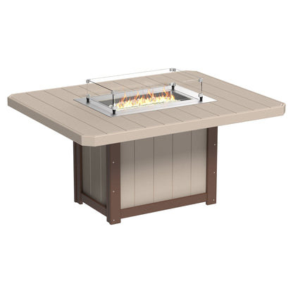 Luxcraft Lumin Poly Lumber 6-Person Dining Fire Table &amp; Chair Set