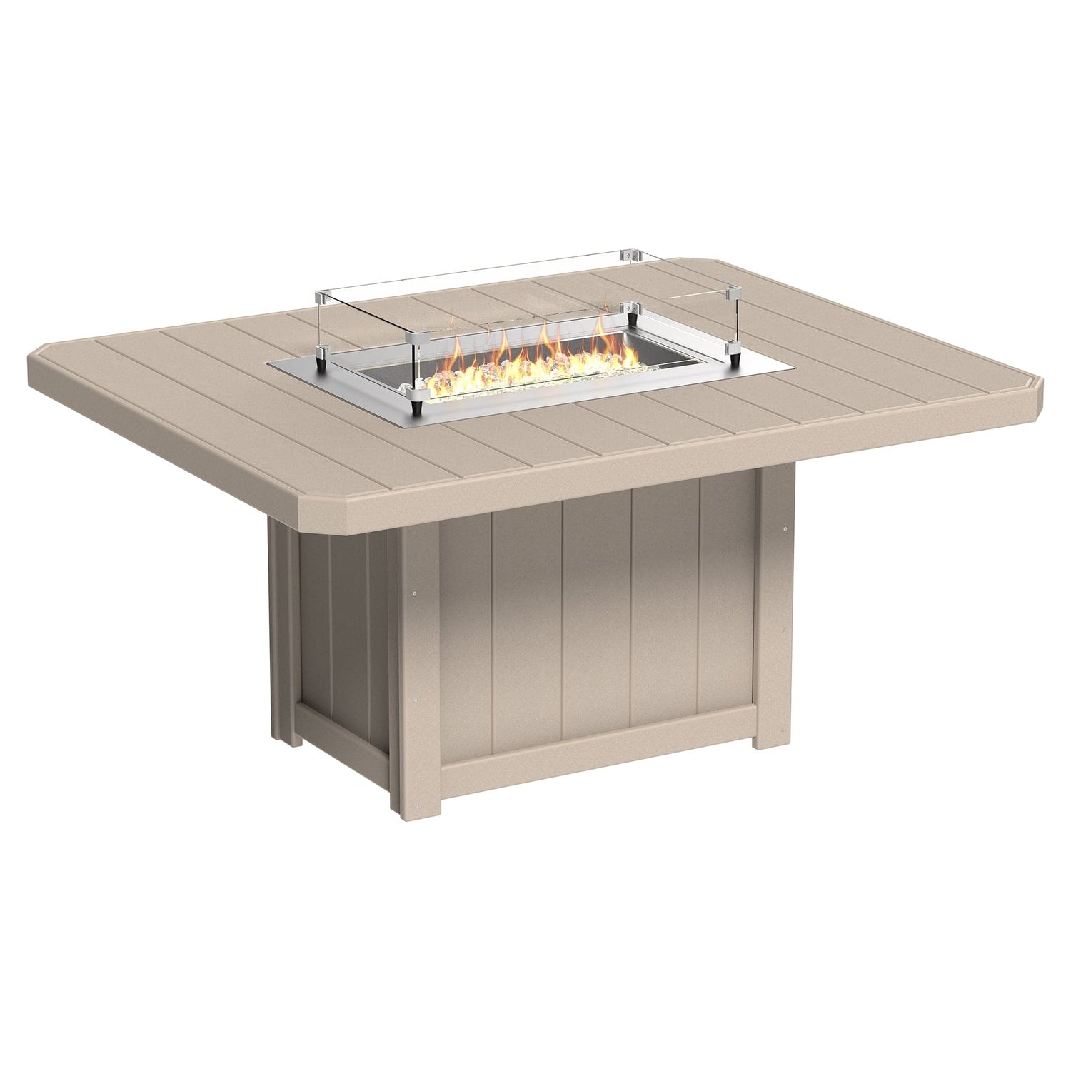 Luxcraft Lumin Poly Lumber 6-Person Dining Fire Table &amp; Chair Set