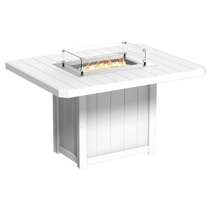 Luxcraft Lumin Poly Composite Rectangular Counter Height Fire Pit Table
