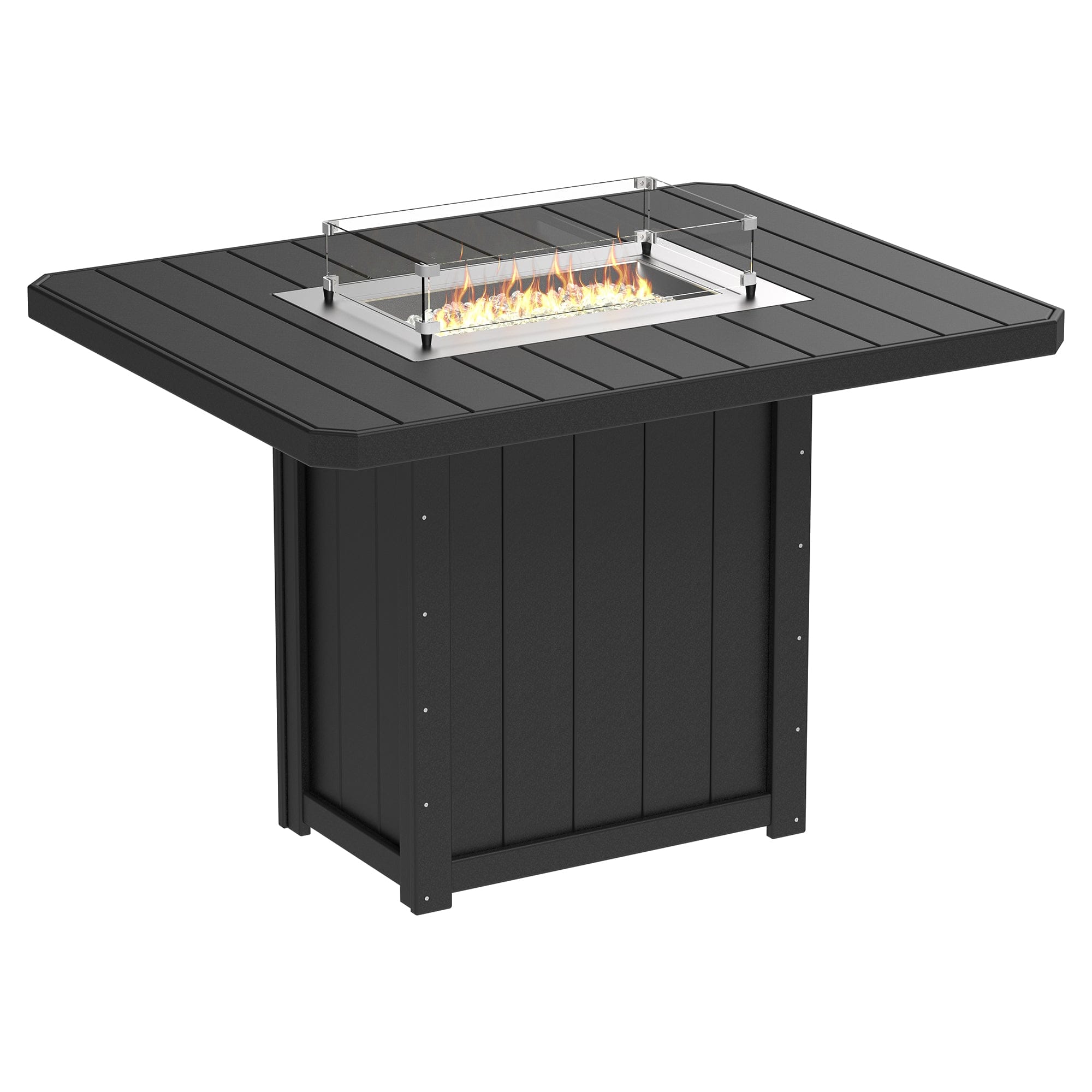 Luxcraft Lumin Poly Lumber Rectangular Bar Height Fire Pit Table