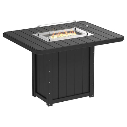 Luxcraft Lumin Poly Lumber Rectangular Bar Height Fire Pit Table