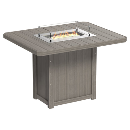 Luxcraft Lumin Poly Lumber Rectangular Bar Height Fire Pit Table