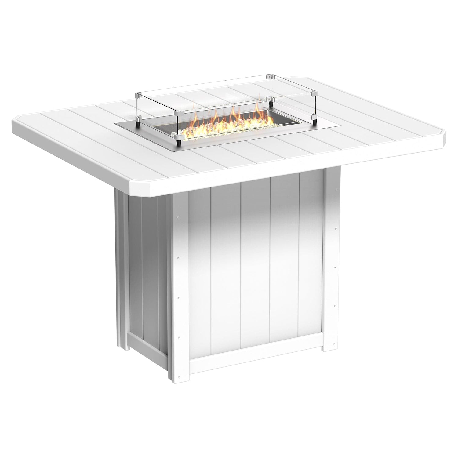 Luxcraft Lumin Poly Lumber Rectangular Bar Height Fire Pit Table