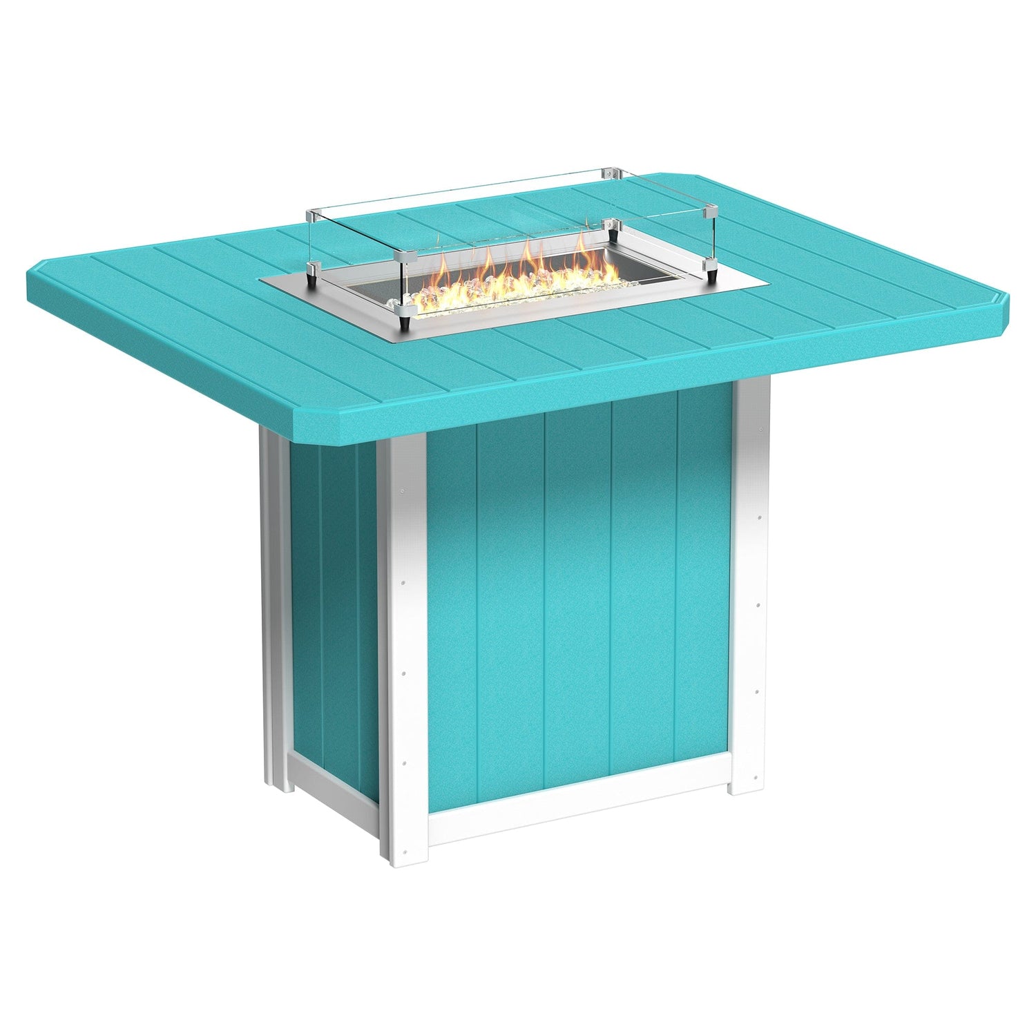 Luxcraft Lumin Poly Lumber Rectangular Bar Height Fire Pit Table