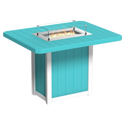 Luxcraft Lumin Poly Lumber Rectangular Bar Height Fire Pit Table