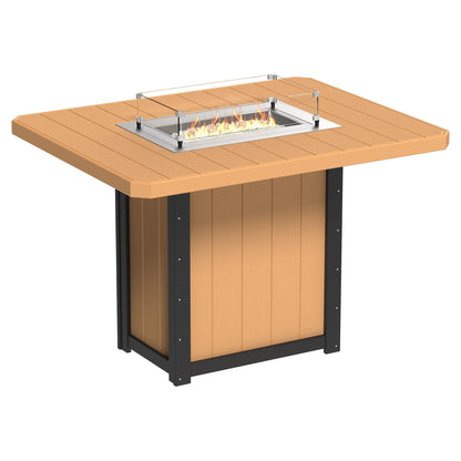 Luxcraft Lumin Poly Lumber Rectangular Bar Height Fire Pit Table