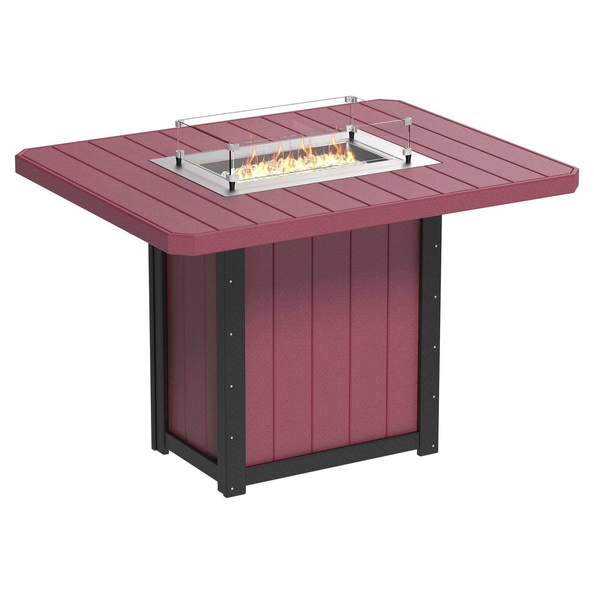 Luxcraft Lumin Poly Lumber Rectangular Bar Height Fire Pit Table