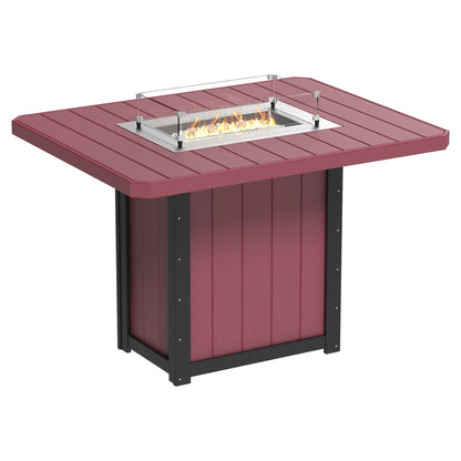 Luxcraft Lumin Poly Lumber Rectangular Bar Height Fire Pit Table