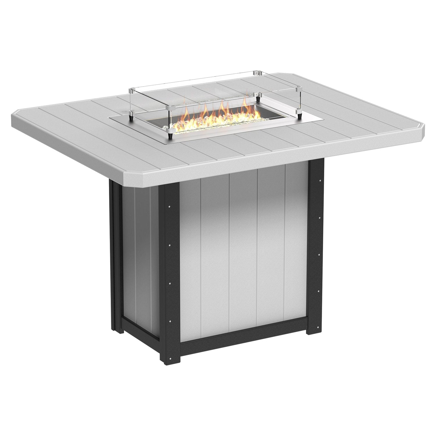 Luxcraft Lumin Poly Lumber Rectangular Bar Height Fire Pit Table