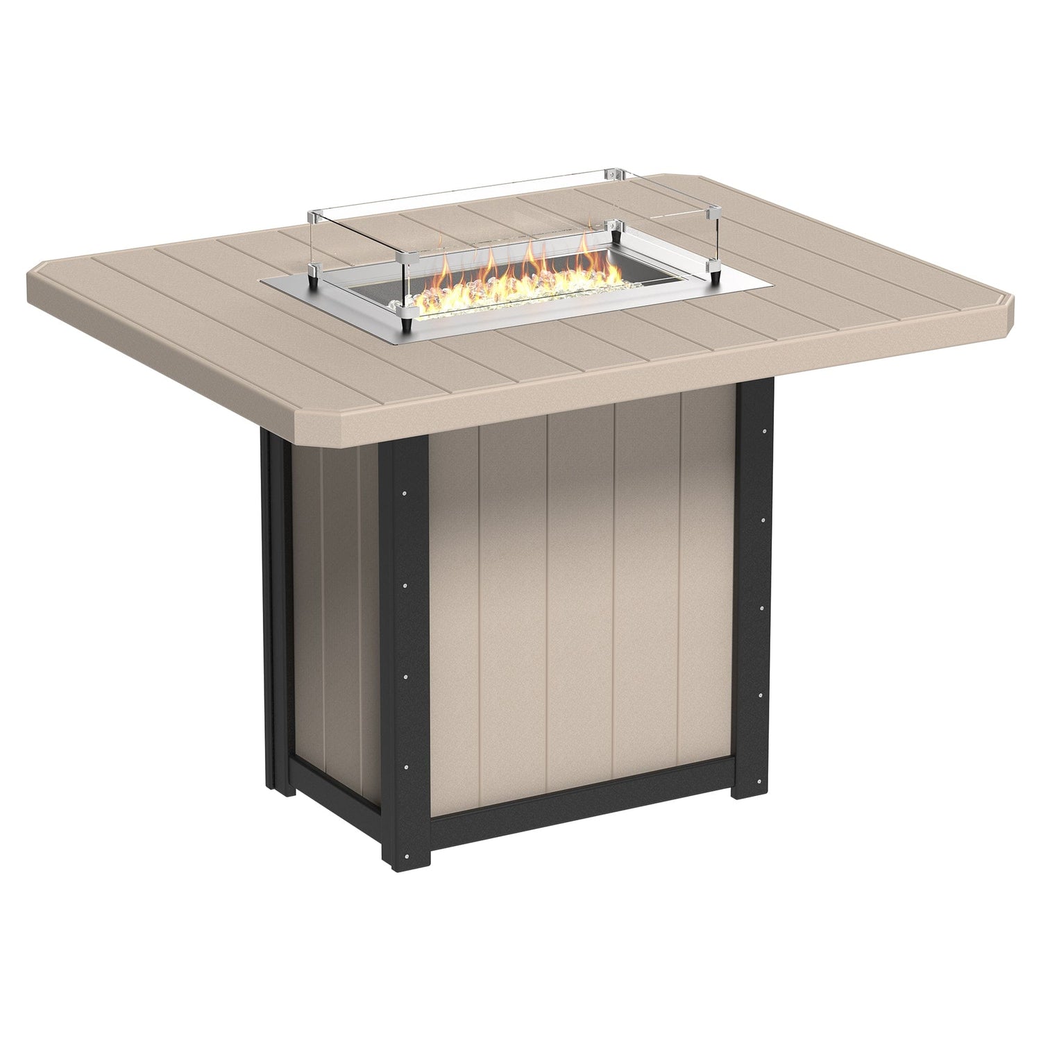 Luxcraft Lumin Poly Lumber Rectangular Bar Height Fire Pit Table
