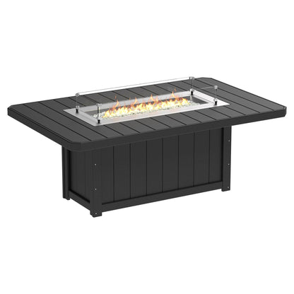 Luxcraft Lumin Poly Lumber Rectangular Dining Height Fire Pit Table
