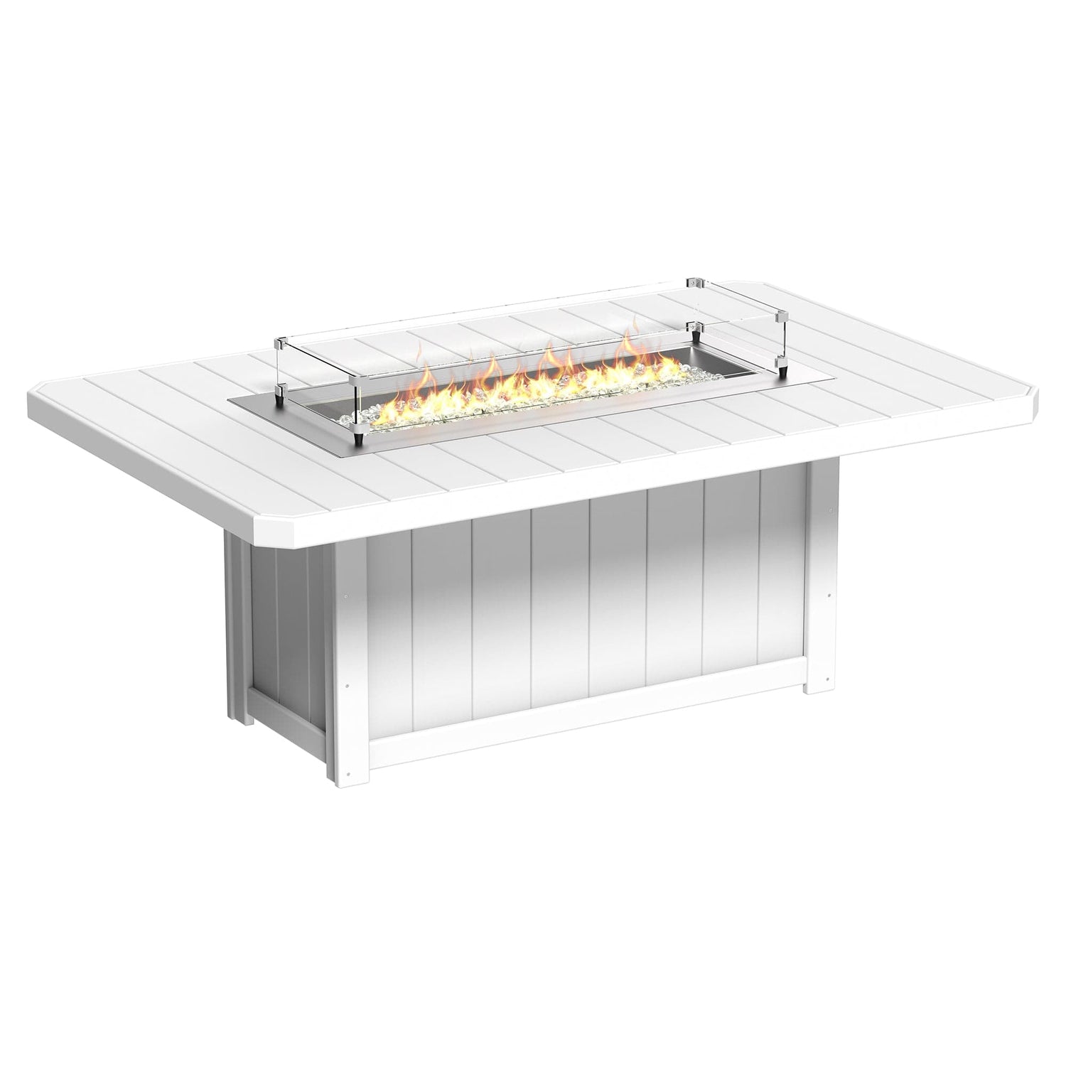 Luxcraft Lumin Poly Lumber Rectangular Dining Height Fire Pit Table