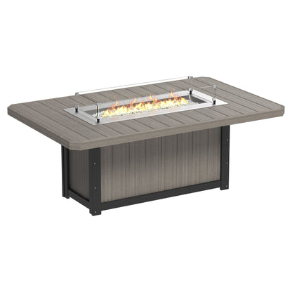 Luxcraft Lumin Poly Lumber Rectangular Dining Height Fire Pit Table