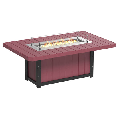 Luxcraft Lumin Poly Lumber Rectangular Dining Height Fire Pit Table