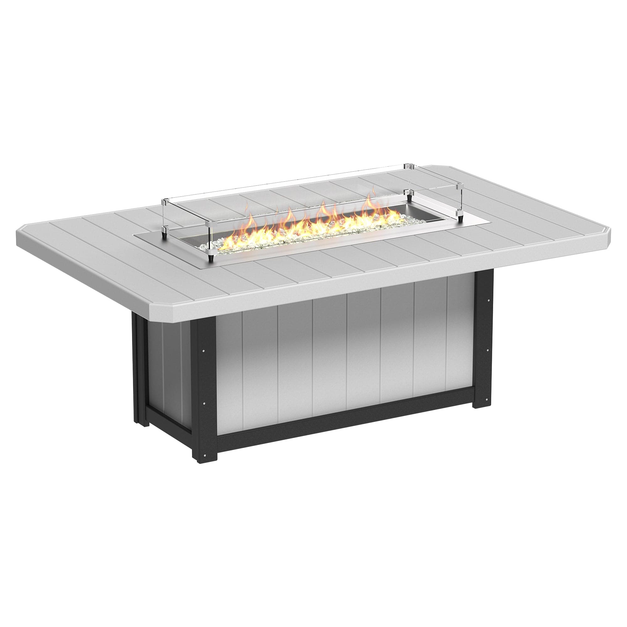 Luxcraft Lumin Poly Lumber Rectangular Dining Height Fire Pit Table