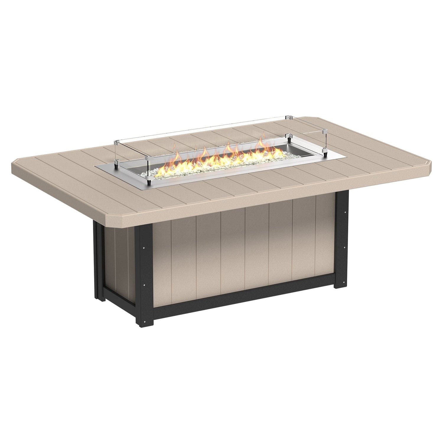Luxcraft Lumin Poly Lumber Rectangular Dining Height Fire Pit Table