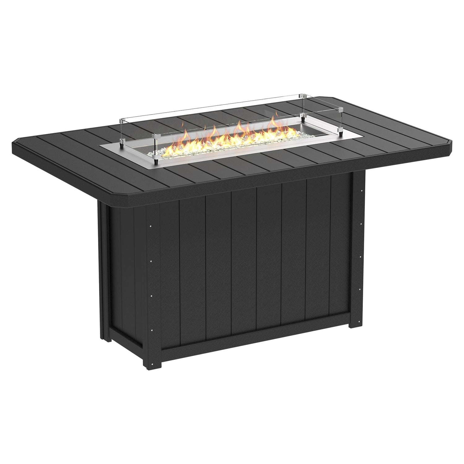 Luxcraft Lumin Poly Lumber Rectangular Bar Height Fire Pit Table