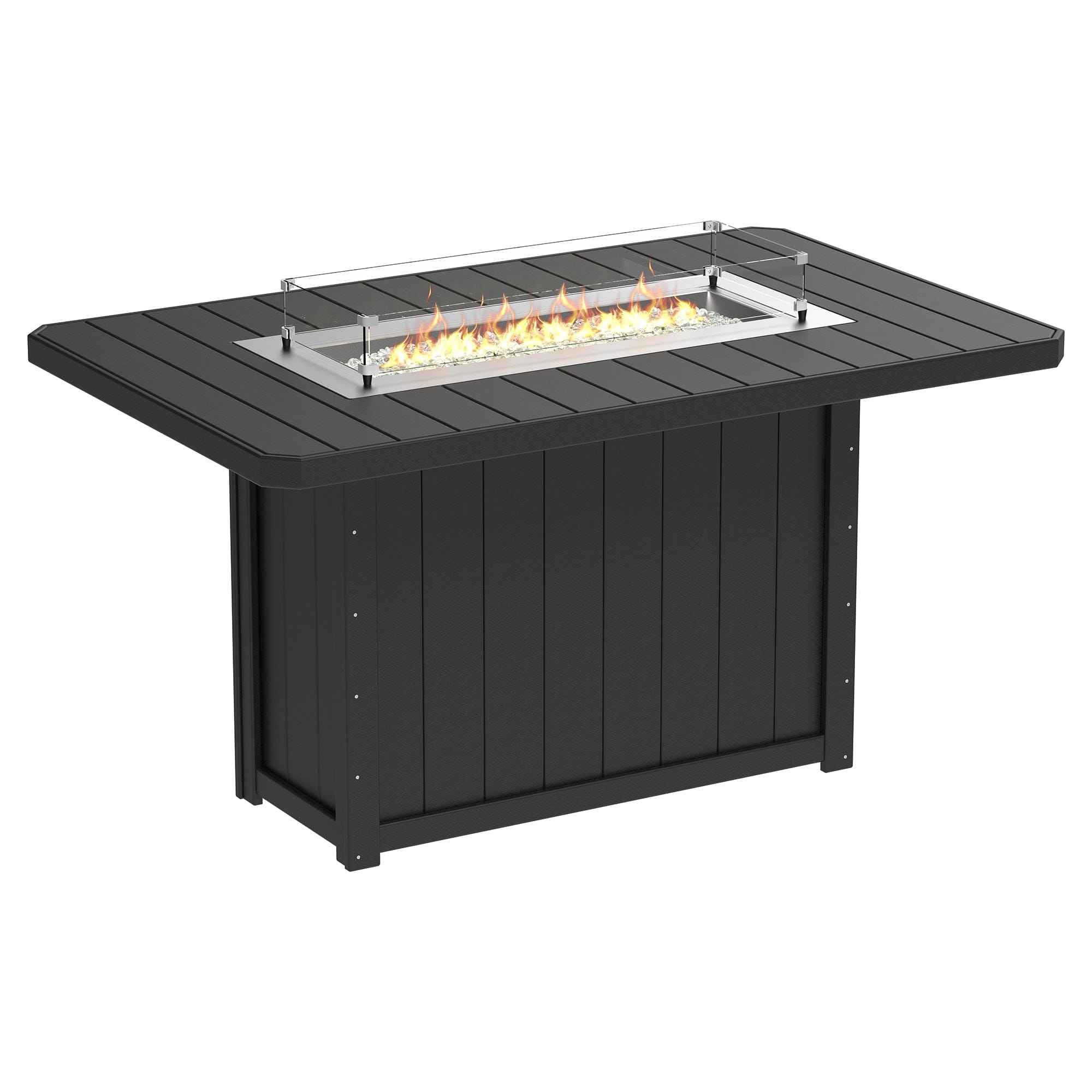 Luxcraft Lumin Poly Lumber Rectangular Bar Height Fire Pit Table