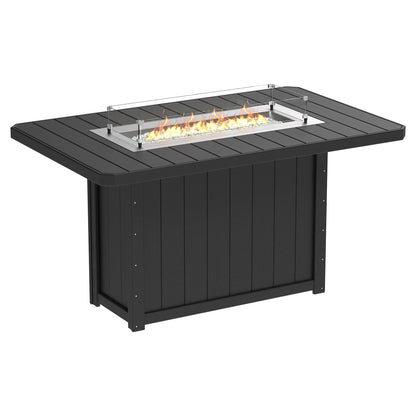 Luxcraft Lumin Poly Lumber Rectangular Bar Height Fire Pit Table