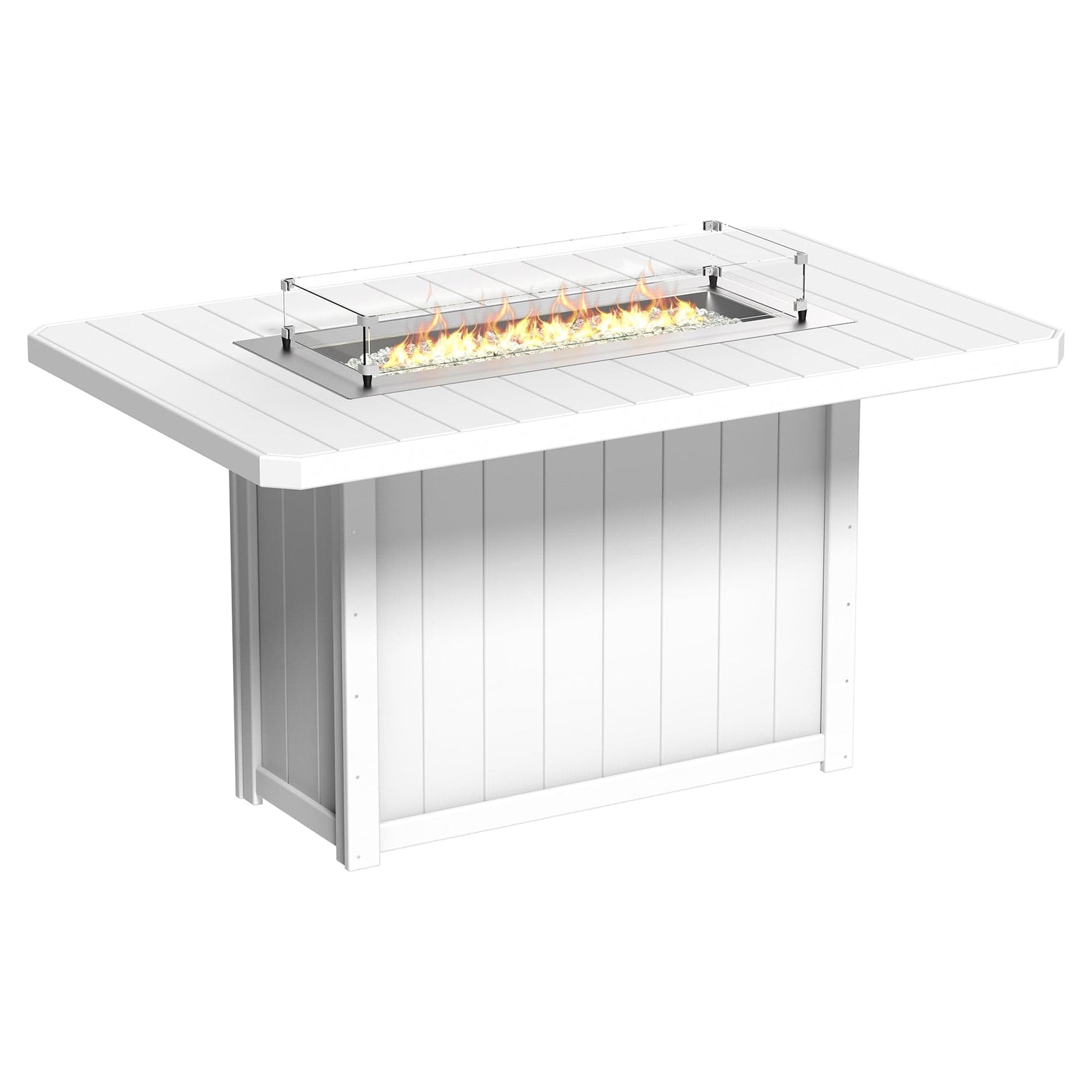 Luxcraft Lumin Poly Lumber Rectangular Bar Height Fire Pit Table