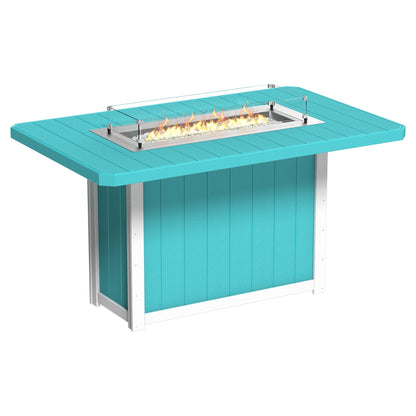 Luxcraft Lumin Poly Lumber Rectangular Bar Height Fire Pit Table