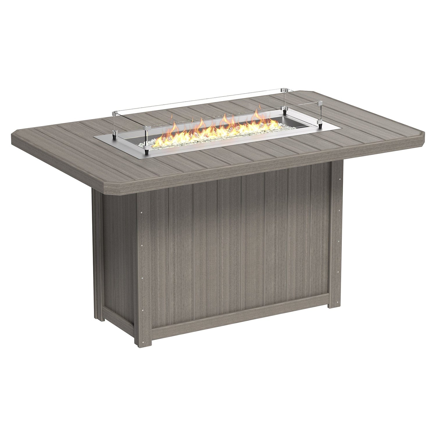 Luxcraft Lumin Poly Lumber Rectangular Bar Height Fire Pit Table