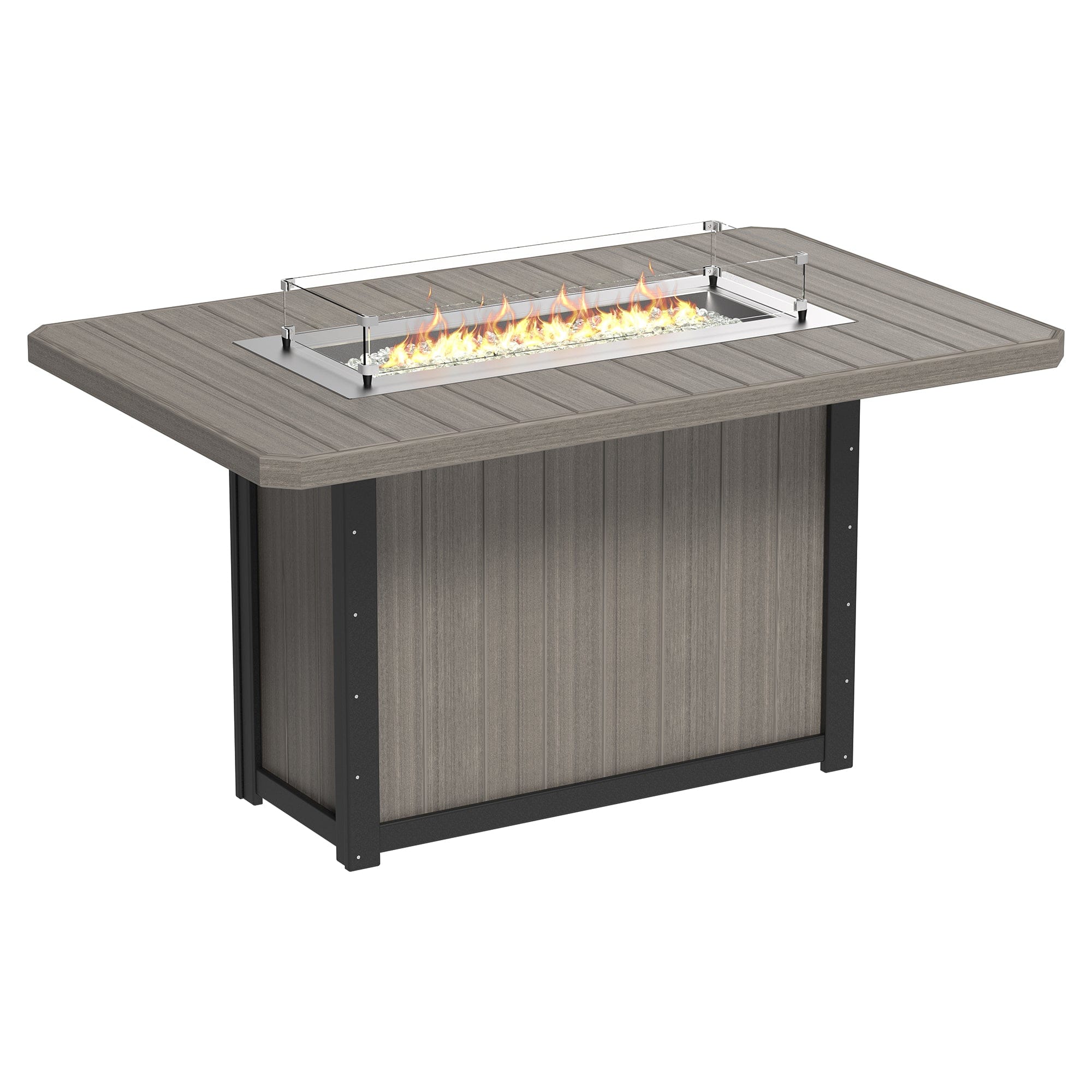 Luxcraft Lumin Poly Lumber Rectangular Bar Height Fire Pit Table