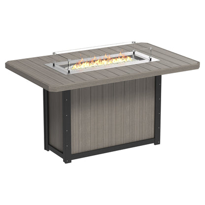 Luxcraft Lumin Poly Lumber Rectangular Bar Height Fire Pit Table