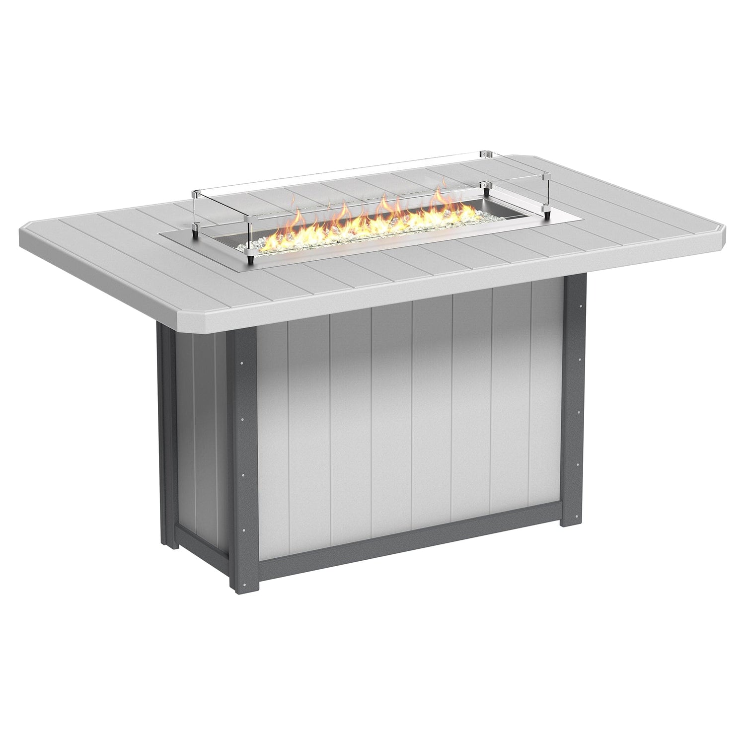 Luxcraft Lumin Poly Lumber Rectangular Bar Height Fire Pit Table