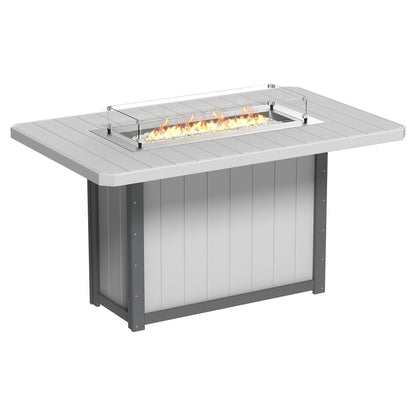 Luxcraft Lumin Poly Lumber Rectangular Bar Height Fire Pit Table