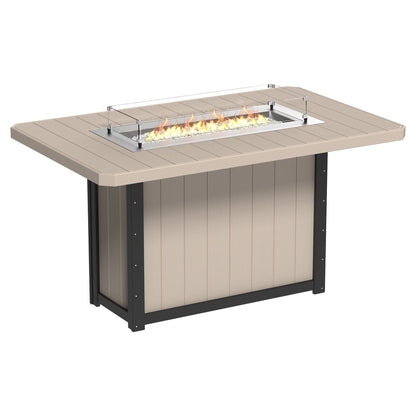 Luxcraft Lumin Poly Lumber Rectangular Bar Height Fire Pit Table