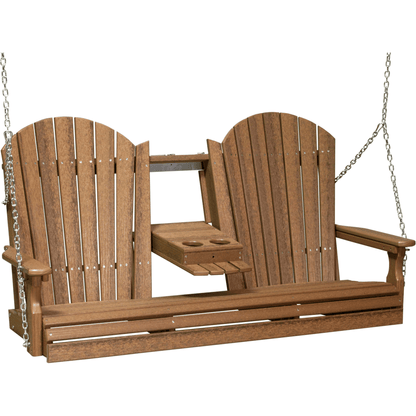 LuxCraft Adirondack 5-Foot Console Poly Composite Porch Swing