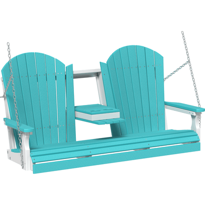LuxCraft Adirondack 5-Foot Console Poly Composite Porch Swing