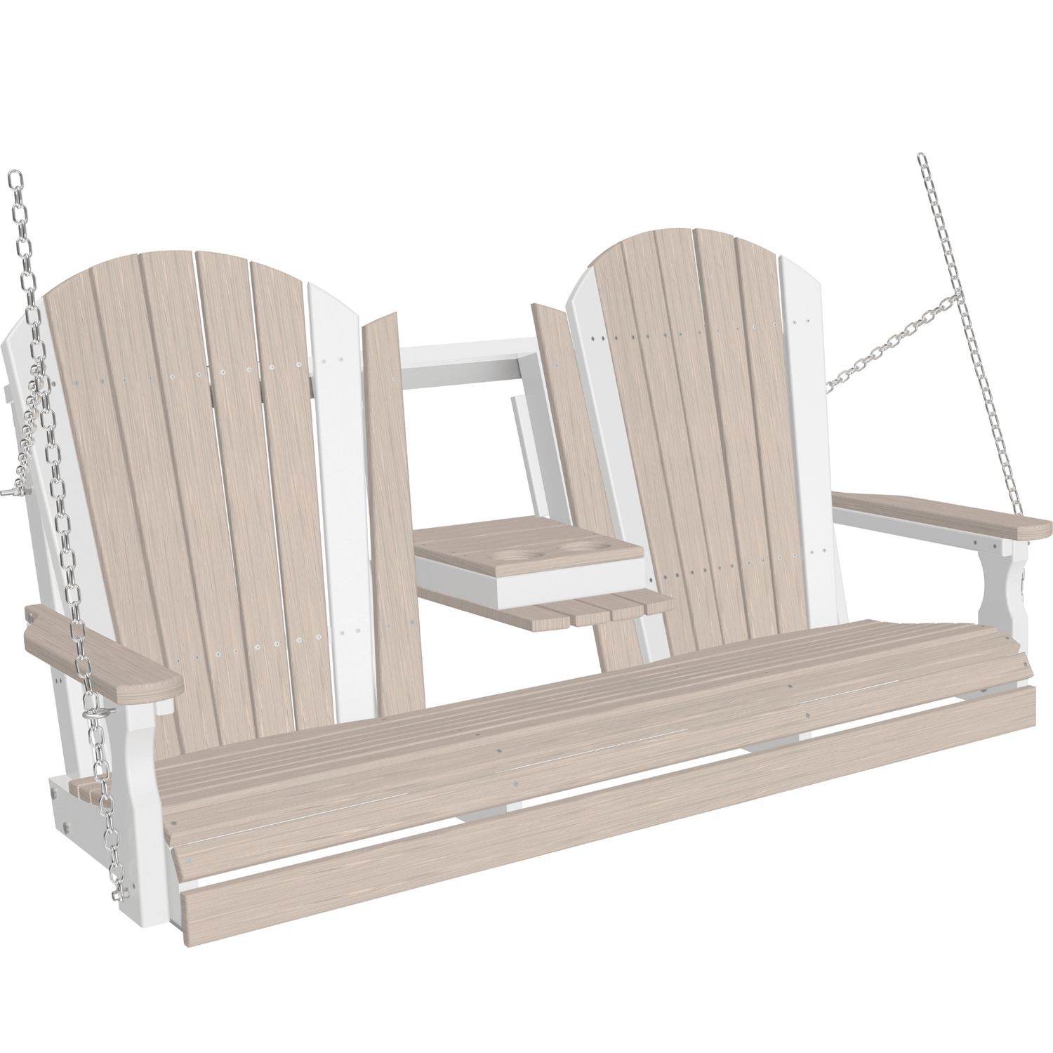 LuxCraft Adirondack 5-Foot Console Poly Composite Porch Swing