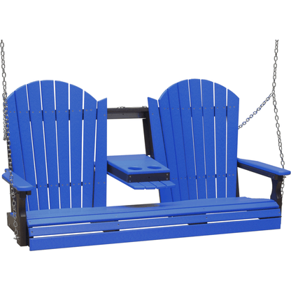LuxCraft Adirondack 5-Foot Console Poly Composite Porch Swing