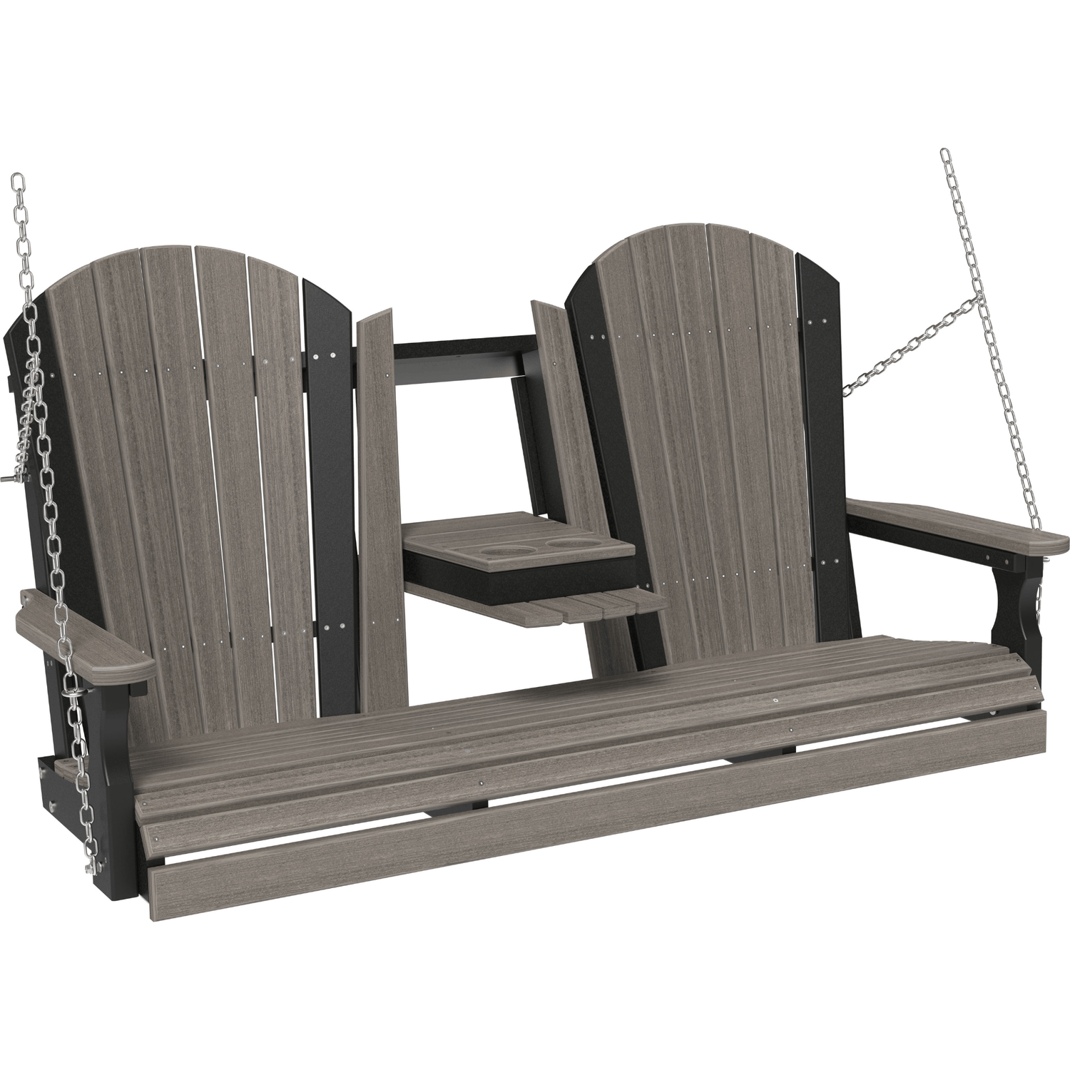LuxCraft Adirondack 5-Foot Console Poly Composite Porch Swing