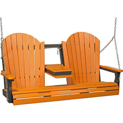 LuxCraft Adirondack 5-Foot Console Poly Composite Porch Swing