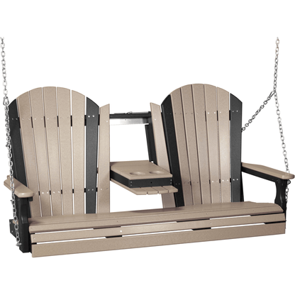 LuxCraft Adirondack 5-Foot Console Poly Composite Porch Swing