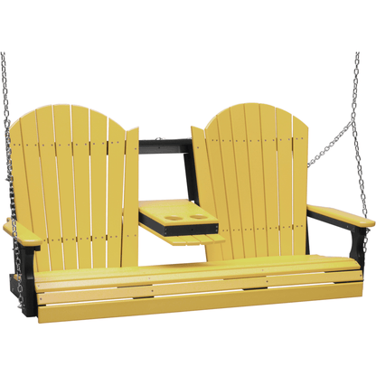 LuxCraft Adirondack 5-Foot Console Poly Composite Porch Swing