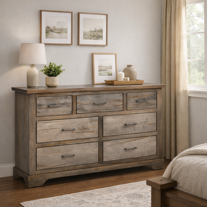 High Bank Woodworks Pendleton 7-Drawer Maple Dresser