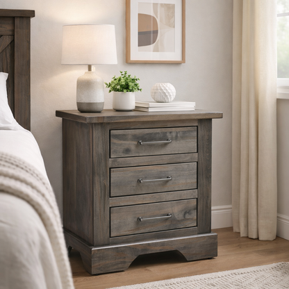 High Bank Woodworks Pendleton 3-Drawer Maple Night Stand