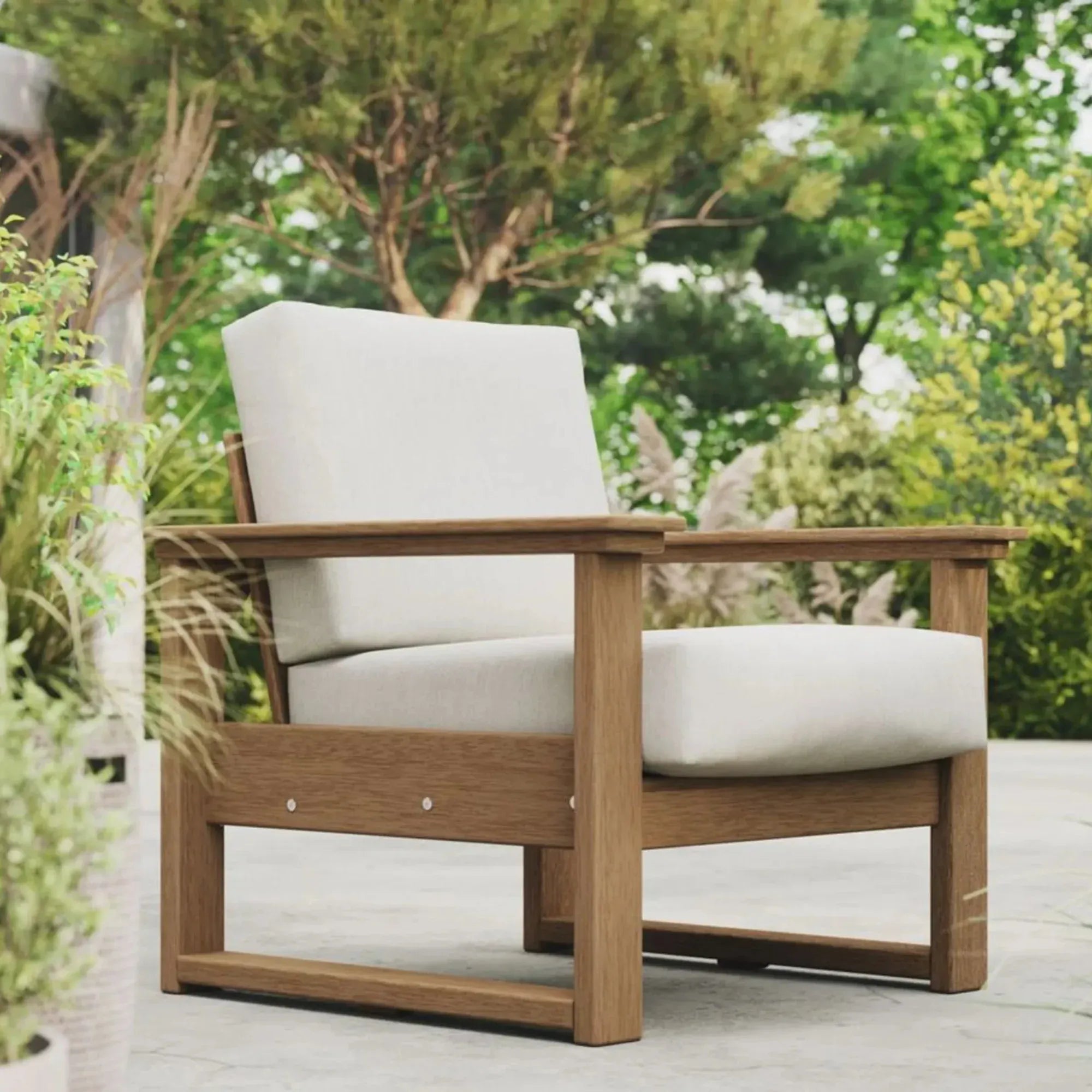 Lanai Deep Seating Chair in Antique Mahogany with Canvas fabric
